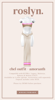 Second Life Marketplace - roslyn. chel outfit. amoranth [unpack]